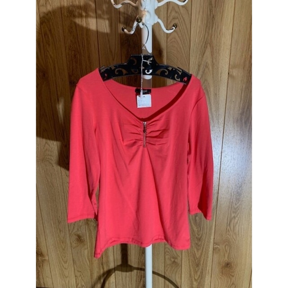 Renuar 3/4 sleeve coral top size medium